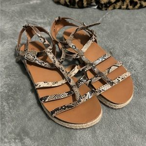 Women’s snake skin short gladiator style sandals